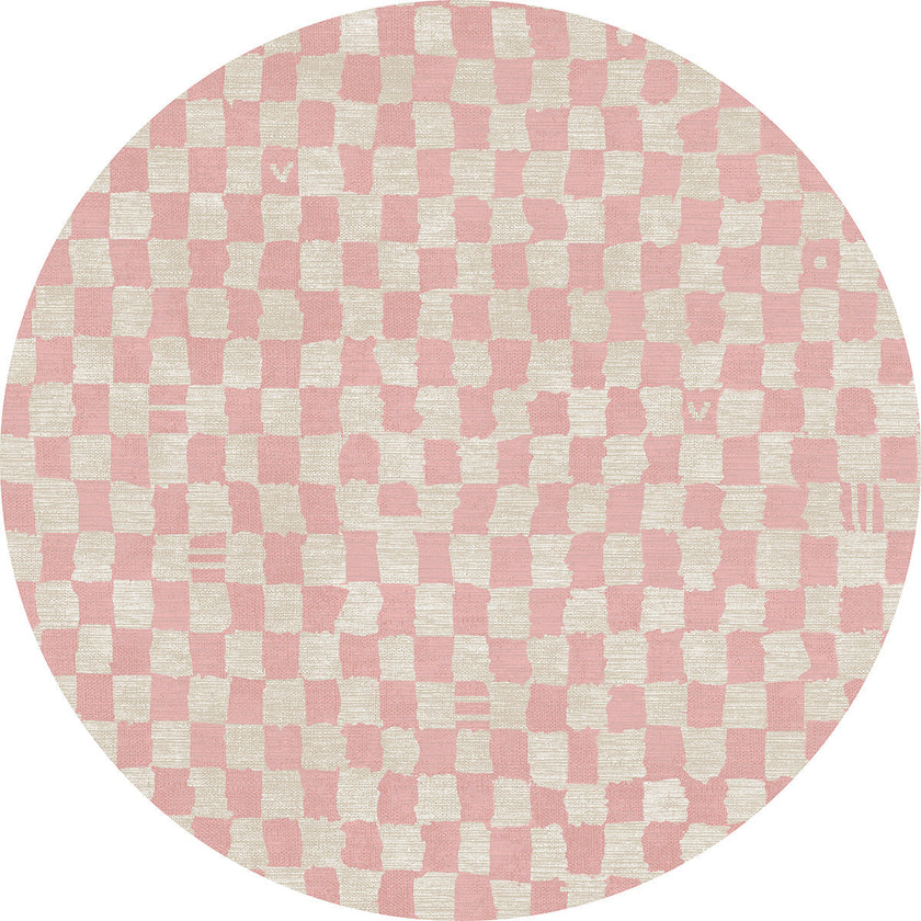 Metro Checkered Malibu Pink & White Rug