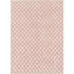 Metro Checkered Malibu Pink & White Rug