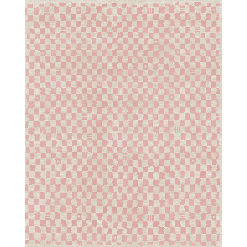 Metro Checkered Malibu Pink & White Rug