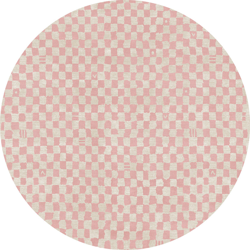 Metro Checkered Malibu Pink & White Rug