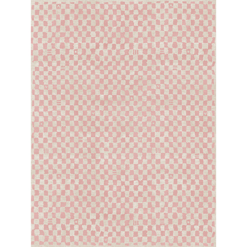 Metro Checkered Malibu Pink & White Rug