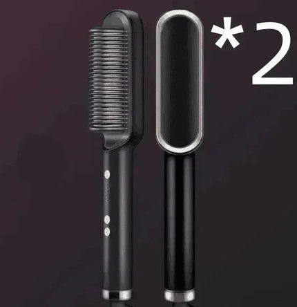 2-In-1 Hair Straightener Hot Comb - Dual-Use Rotating Electric Brush