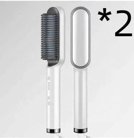 2-In-1 Hair Straightener Hot Comb - Dual-Use Rotating Electric Brush
