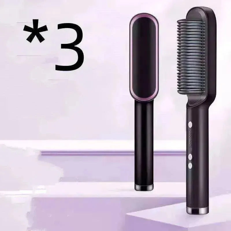 2-In-1 Hair Straightener Hot Comb - Dual-Use Rotating Electric Brush