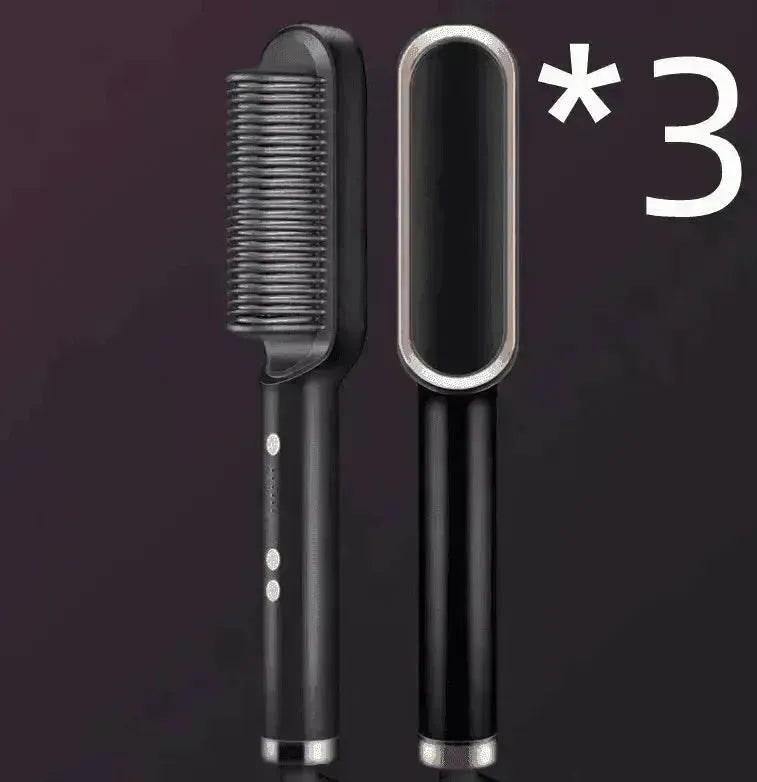 2-In-1 Hair Straightener Hot Comb - Dual-Use Rotating Electric Brush