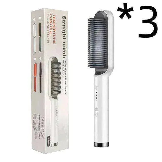 2-In-1 Hair Straightener Hot Comb - Dual-Use Rotating Electric Brush