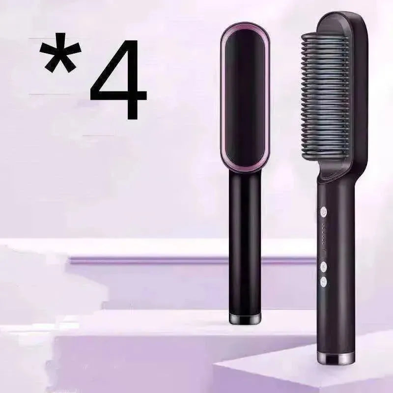 2-In-1 Hair Straightener Hot Comb - Dual-Use Rotating Electric Brush
