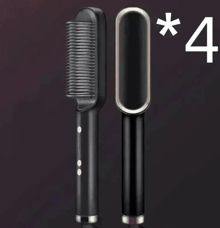 2-In-1 Hair Straightener Hot Comb - Dual-Use Rotating Electric Brush