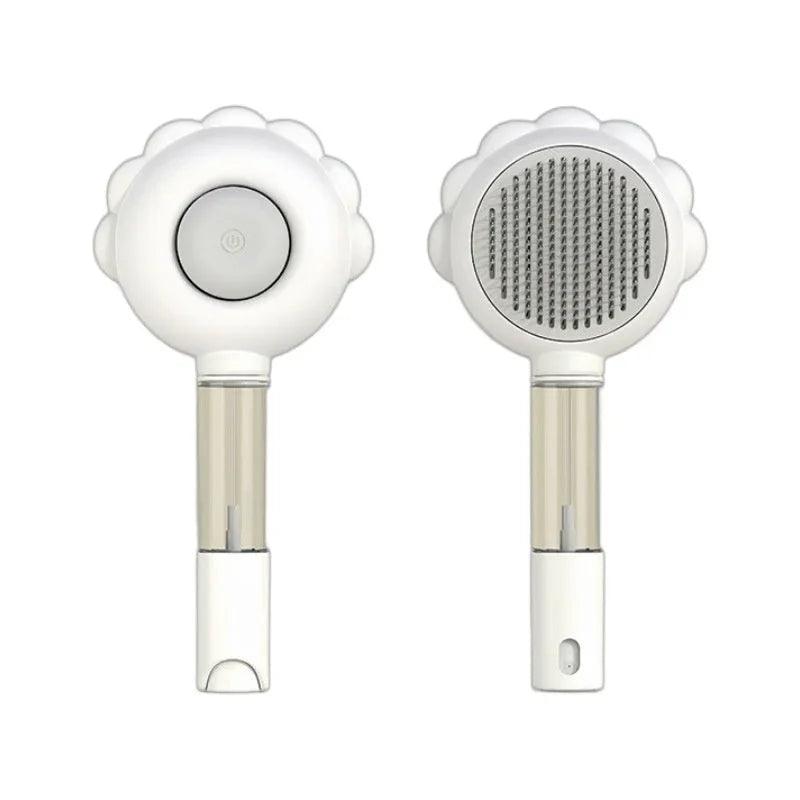 2-in-1 Self-Cleaning Pet Spray Grooming Brush – Dog & Cat Hair Remover Comb
