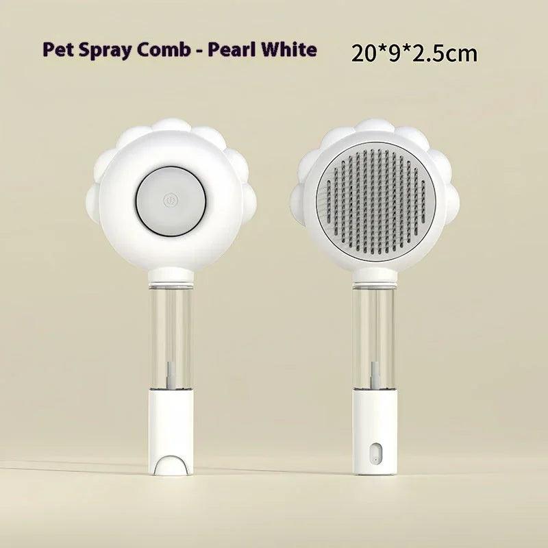 2-in-1 Self-Cleaning Pet Spray Grooming Brush – Dog & Cat Hair Remover Comb