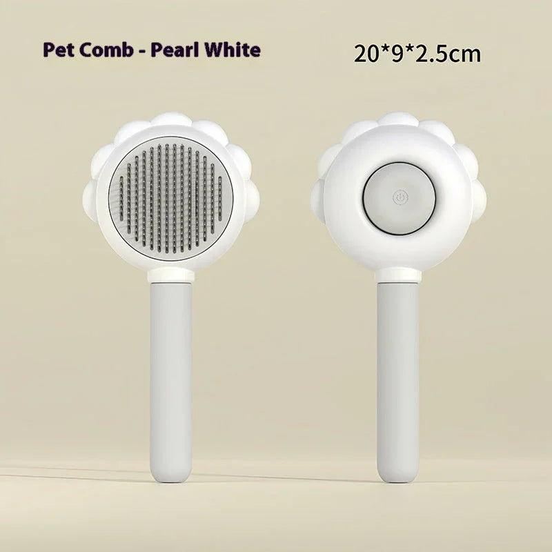 2-in-1 Self-Cleaning Pet Spray Grooming Brush – Dog & Cat Hair Remover Comb
