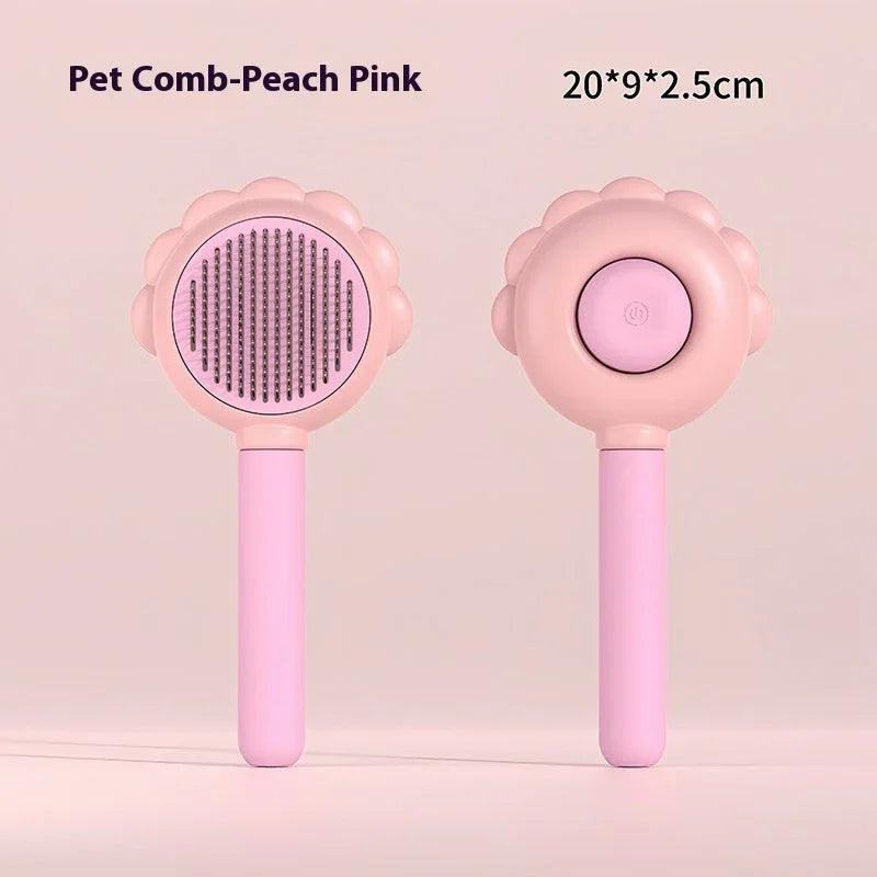 2-in-1 Self-Cleaning Pet Spray Grooming Brush – Dog & Cat Hair Remover Comb