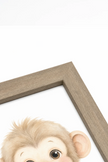 PETIT SINGE, Oeuvre sur toile rigide, encadré brun chêne (collective)