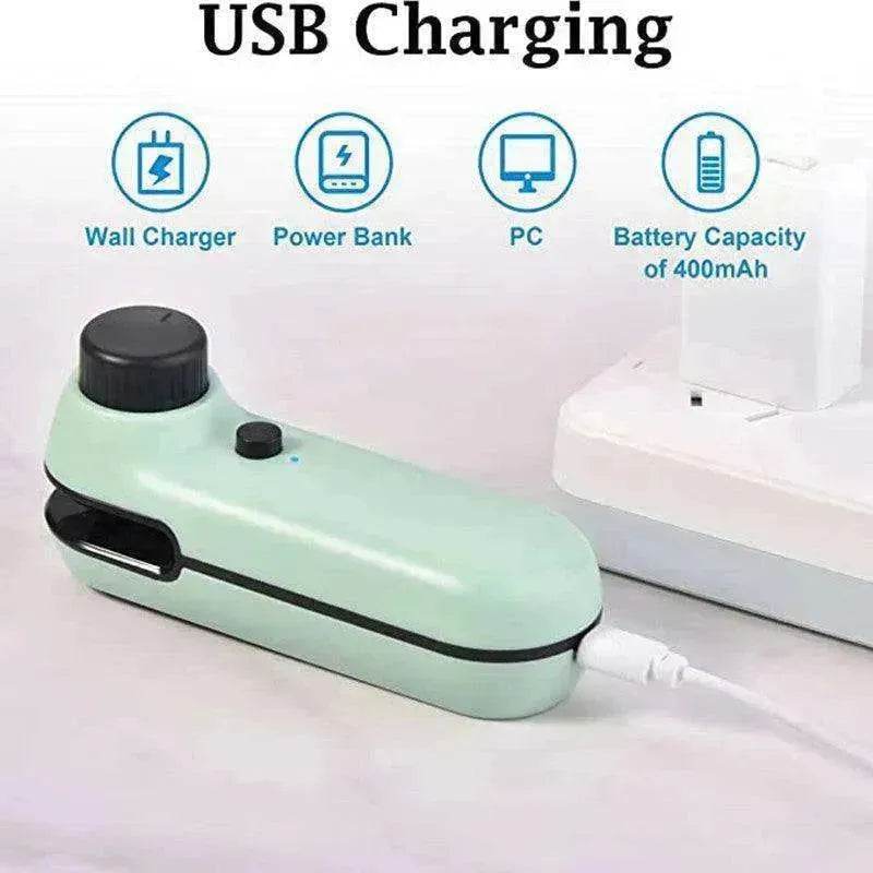 2-in-1 Mini Bag Sealer & Cutter: Rechargeable Heat Seal