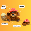 2-in-1 Rip & Reveal Beaver Dog Toy – Plush, Squeaky & Treat-Hiding Fun