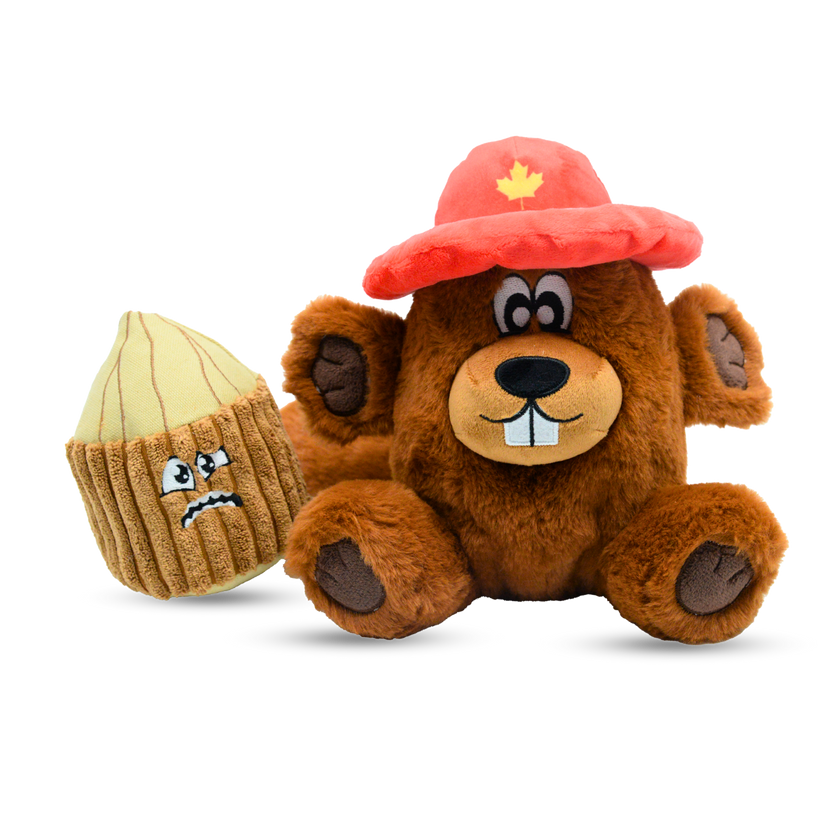 2-in-1 Rip & Reveal Beaver Dog Toy – Plush, Squeaky & Treat-Hiding Fun