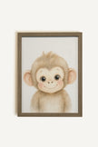 PETIT SINGE, Oeuvre sur toile rigide, encadré brun chêne (collective)