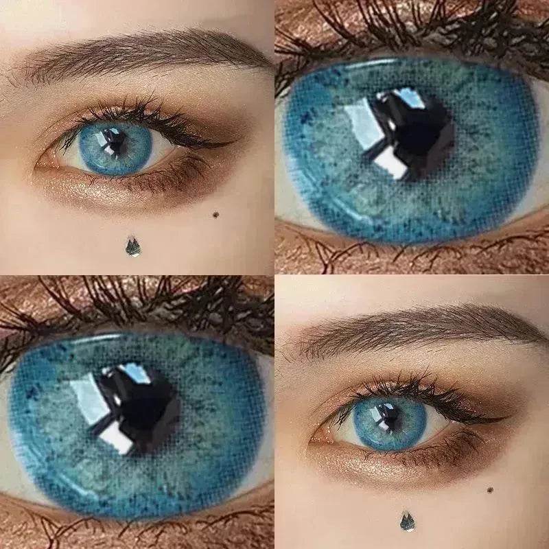 2 pieces Annual throw Russian girl blue color contacts lenses