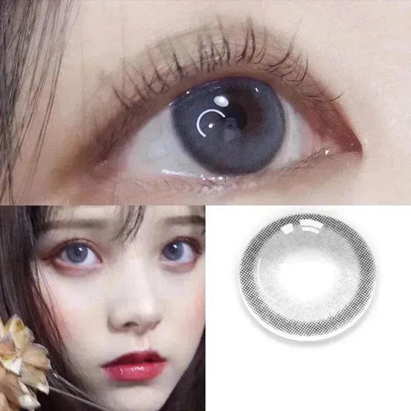 2 pieces Annual throw Russian girl blue color contacts lenses
