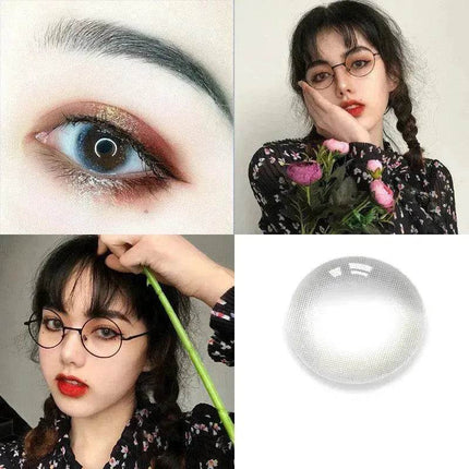 2 pieces Annual throw Russian girl blue color contacts lenses