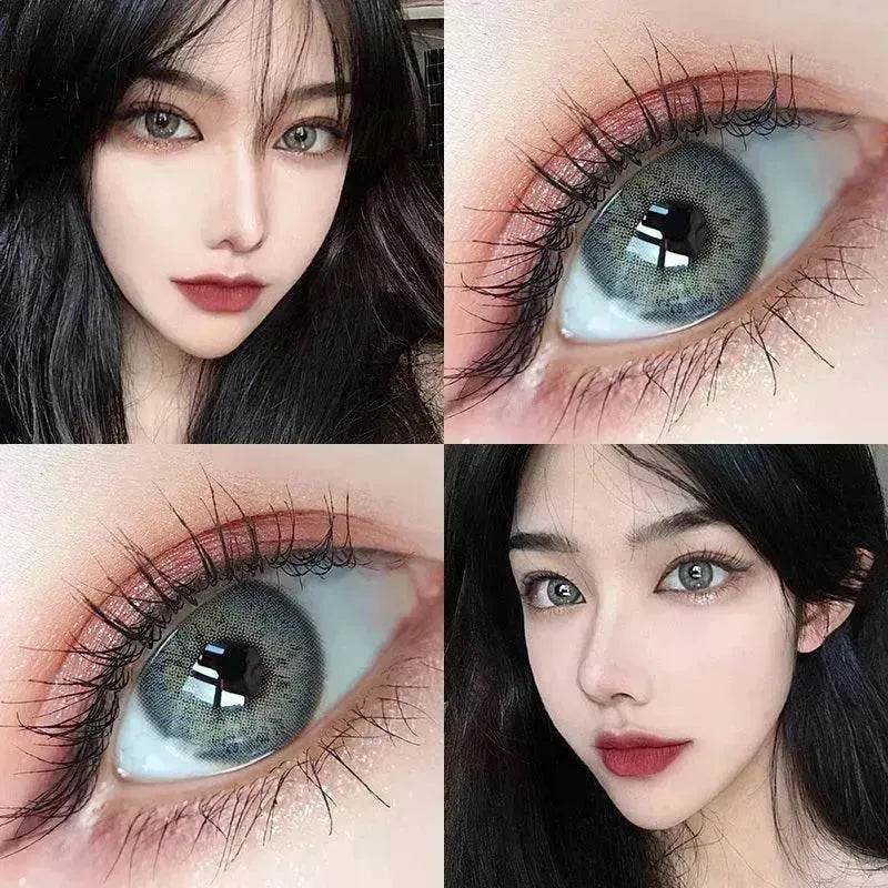 2 pieces Annual throw Russian girl blue color contacts lenses