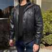 BOL Men's Double Collar Leather Bomber Jacket