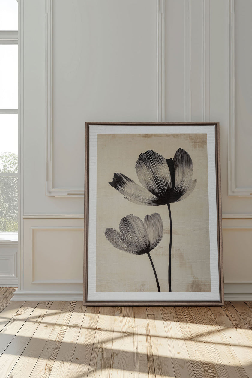 EBONY FLOWERS, Oeuvre sur toile étirée