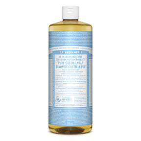 Dr. Bronner's Magic Soap - Baby-Unscented Pure-Castile Liquid (946ml)