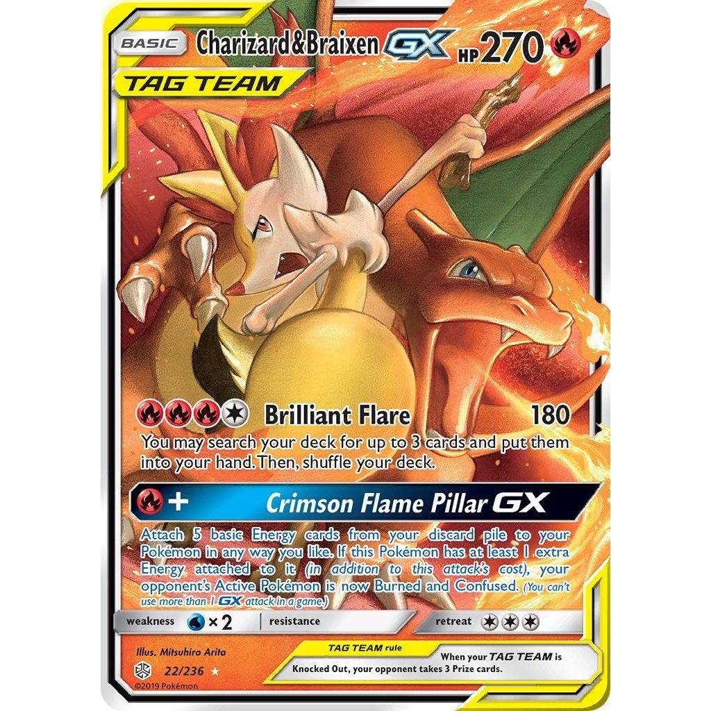 Charizard & Braixen GX (22/236) (SM12)