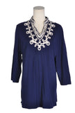 TANJAY Women Tunics Regular fit in Blue - M