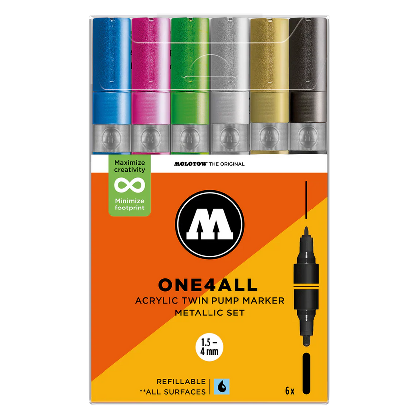 MOLOTOW - ONE4ALL  Acrylic Twin Metallic Set