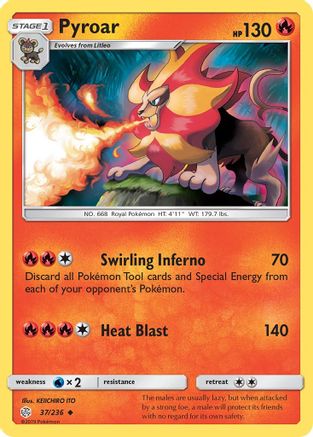 Pyroar 37/236 - SM  Cosmic Eclipse Reverse Holofoil