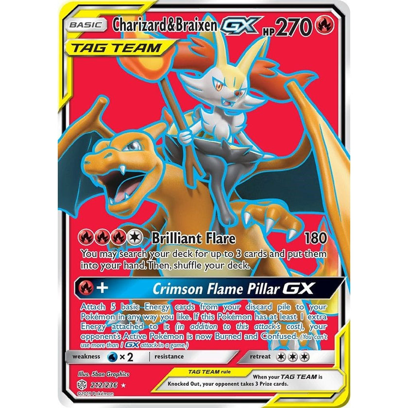 Charizard & Braixen GX (Full Art) (212/236) (SM12)