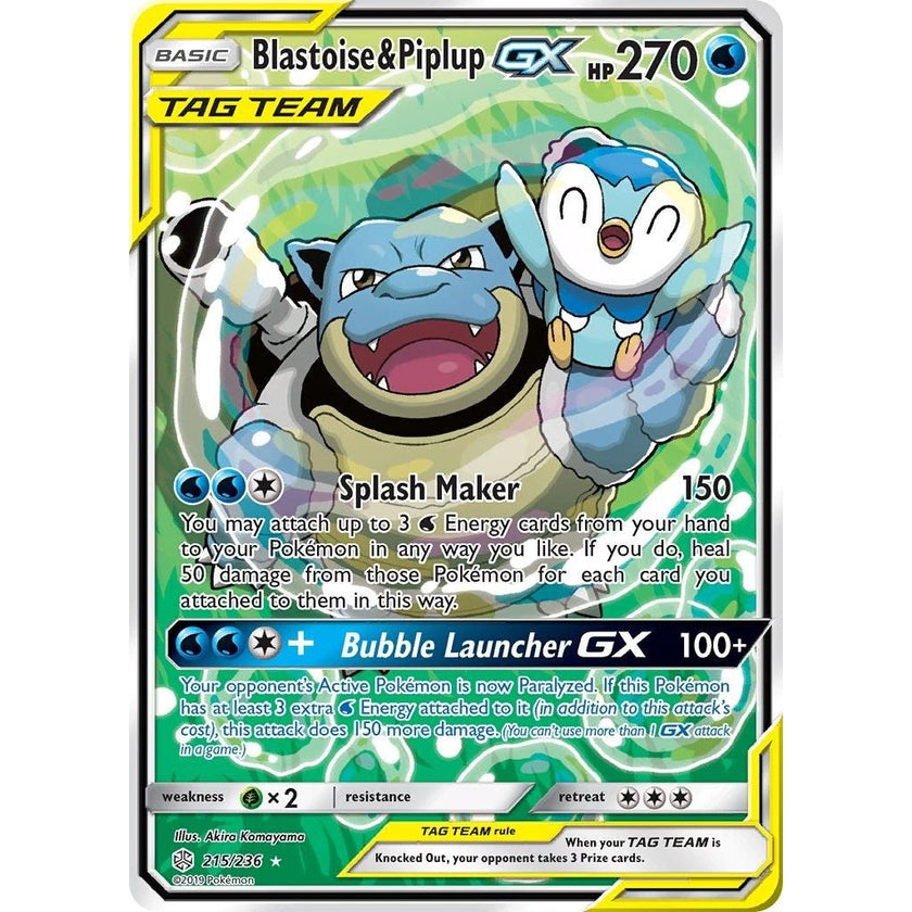 Blastoise & Piplup GX (Alternate Full Art) (215/236) (SM12)