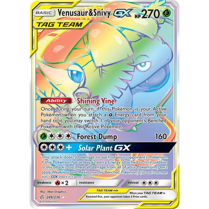 Venusaur & Snivy GX (Secret) (249/236) (SM12)