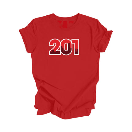201 Jersey City New Jersey USA Area Code City Skyline Gift - Unisex T-Shirt - Inspired X