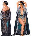 Plus Size Women Mesh Print Swimsuit | Elastic One-Piece Swimwear
