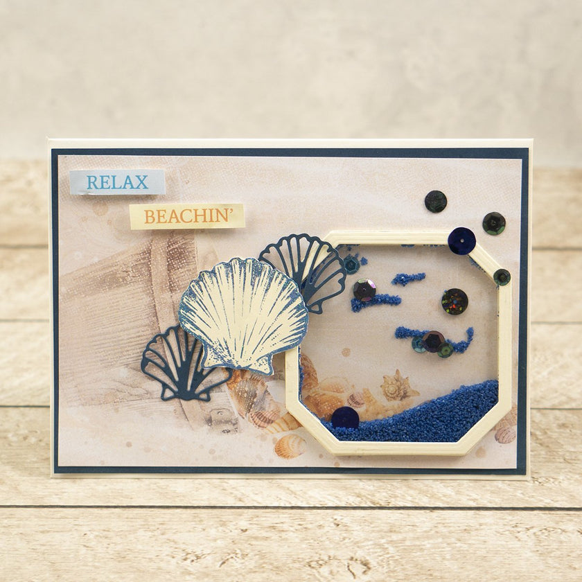Couture Creations Seaside Girl Flat Seashell Mini Stamp and Die Set