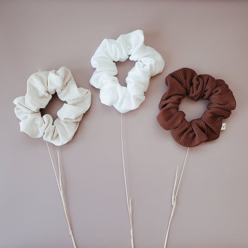 Scrunchie en Modal côtelé | Chocolat