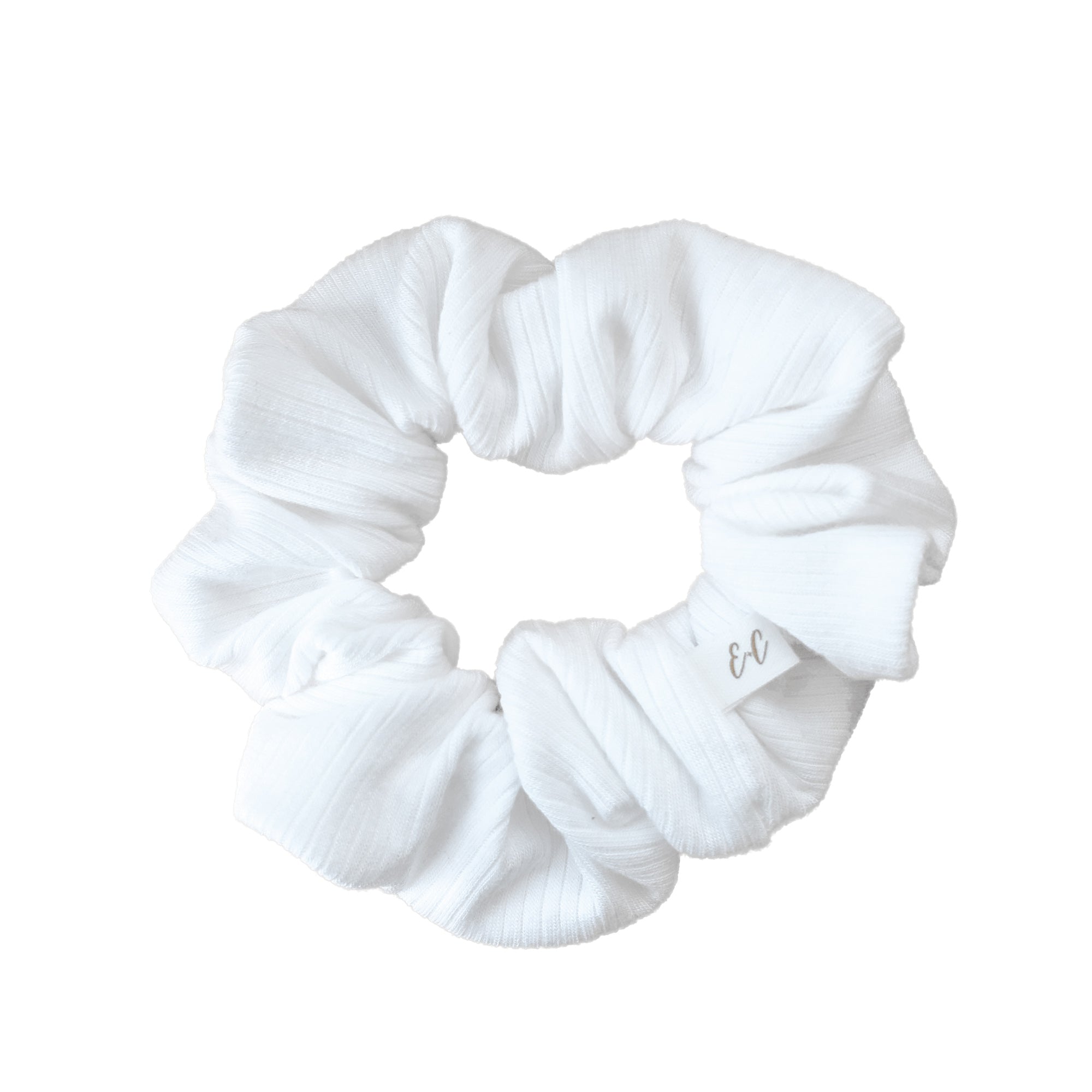 Scrunchie en Modal côtelé | Blanc