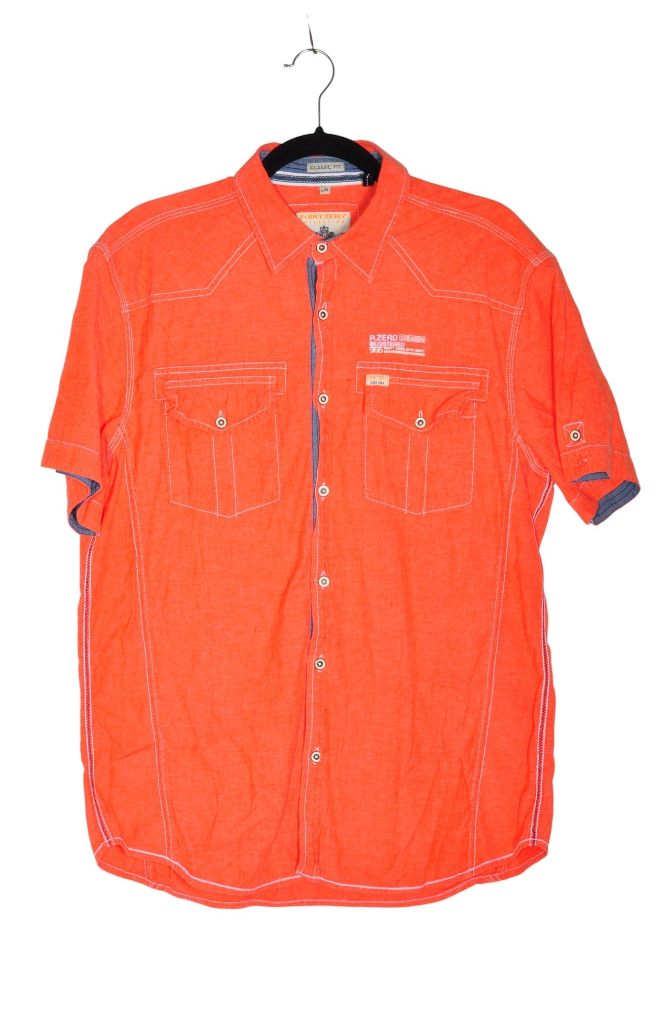 POINT ZERO Men Button Down Tops Regular fit in Orange - L