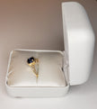 Yellow Gold & Natural Sapphire Ring with Diamonds - 10KT