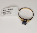 Yellow Gold & Natural Sapphire Ring with Diamonds - 10KT
