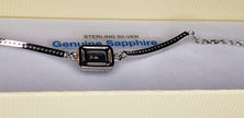 Natural Blue Sapphire Sterling Silver Bracelet