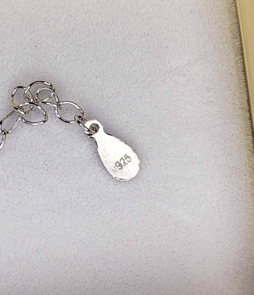 Natural Blue Sapphire Sterling Silver Bracelet