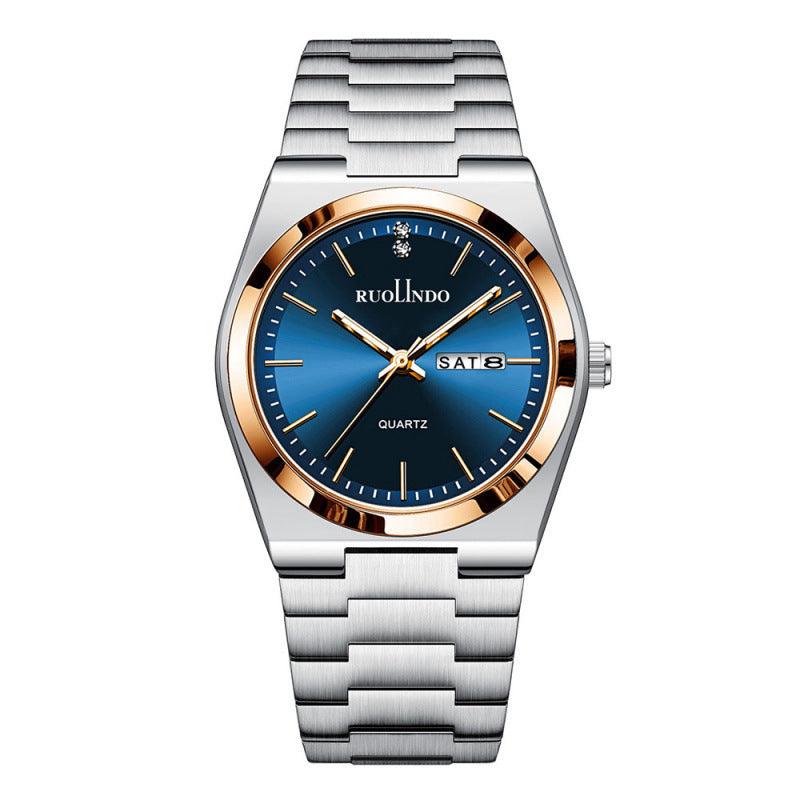 Men's Ultra-Thin Quartz Watch – Stainless Steel Band, Butterfly Clasp, 10 Colors