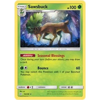 Sawsbuck - 16/236 (Prerelease Kit Exclusive) (016/236) (PR)