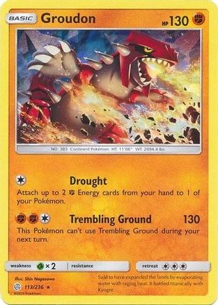 Groudon - 113/236 (Cracked Ice Holo) - Deck Exclusives Holofoil