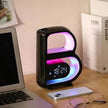 2025 New B-Shaped Portable Bluetooth Speaker Multifunctional Smart Music Rhythm LED Lighting Phone Wireless Charger TF Card AUX Input Standard Mode