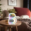 2025 New B-Shaped Portable Bluetooth Speaker Multifunctional Smart Music Rhythm LED Lighting Phone Wireless Charger TF Card AUX Input Standard Mode
